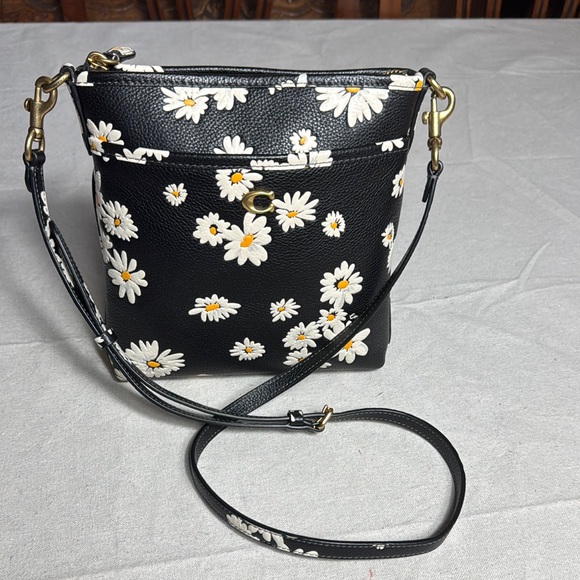Coach Kitt Daisy Floral Print Black Crossbody Bag. - Picture 1 of 10
